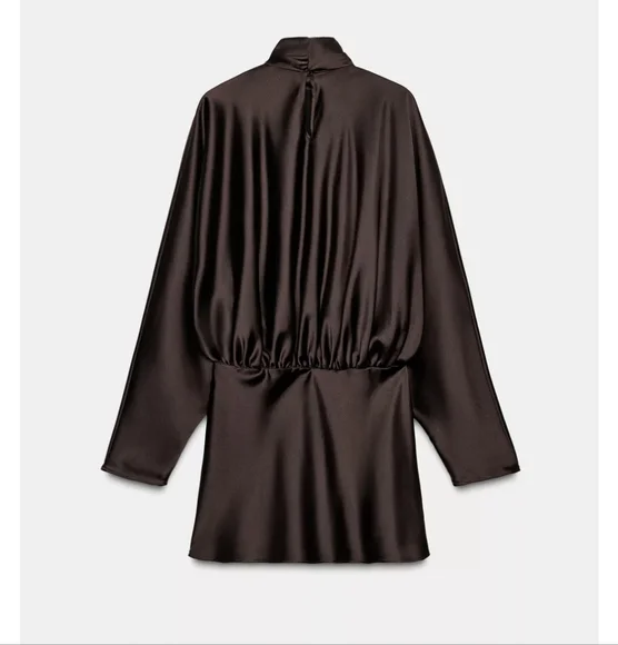 ZARA  FOULARD SATIN EFFECT SHORT DRESS - Picture 2 of 6